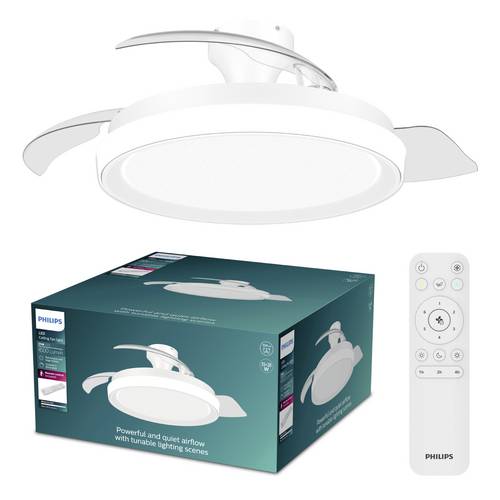 Philips LED Bliss Deckenventilator 28 W mit Fernbedienung, Dimmbar