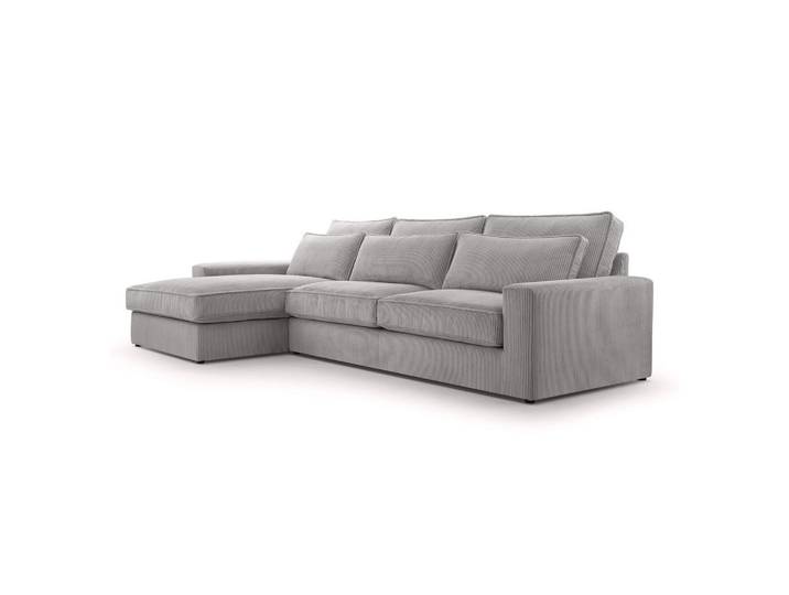 Fedve Ecksofa 4 Sitzer Medan Mini, Grau, L-Form, 276x176 cm, Wohnzimmer, Sofas & Couches, Wohnlandschaften, Ecksofas