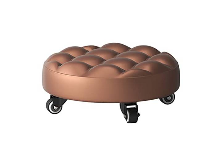 JFGCTYHXY Hocker mit Rollen, mit Lagerrad, Rollsitz(Brown)