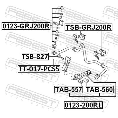 FEBEST Lagerung, Stabilisator TSB-GRJ200R Hinterachse für TOYOTA