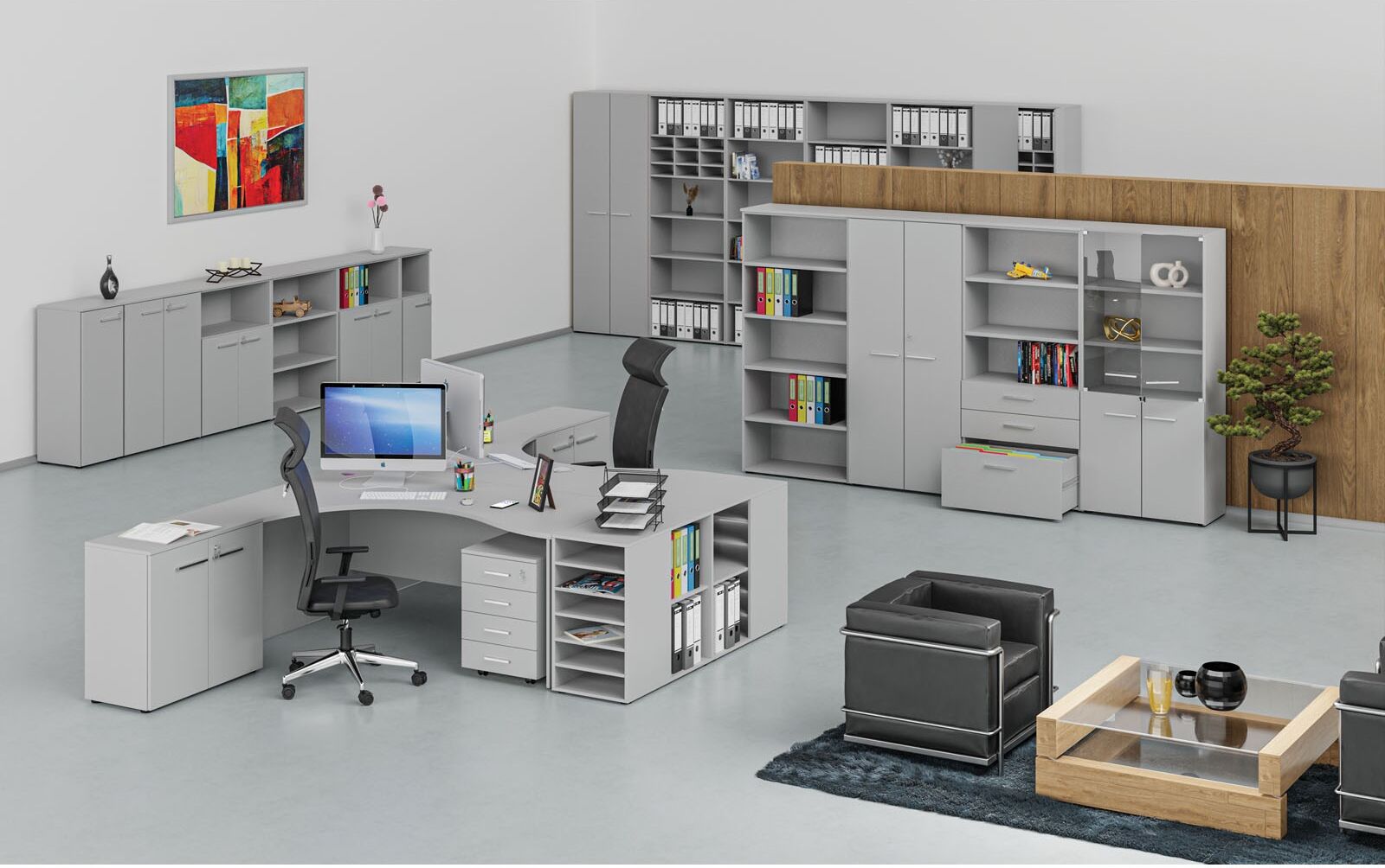 B2B Partner Bürotisch PRIMO GRAY, 140x80 cm, grau