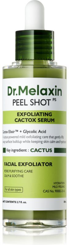 Dr. Melaxin Peel Shot Exfoliating Cactox Serum smoothing exfoliating serum for hydration and pore minimising 80 ml