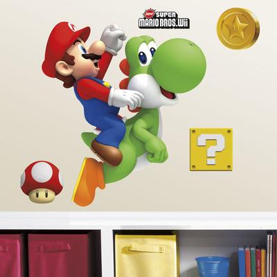 Roommates Nursery Baby Room Decor Yoshi And Mario Giant Wall Decals