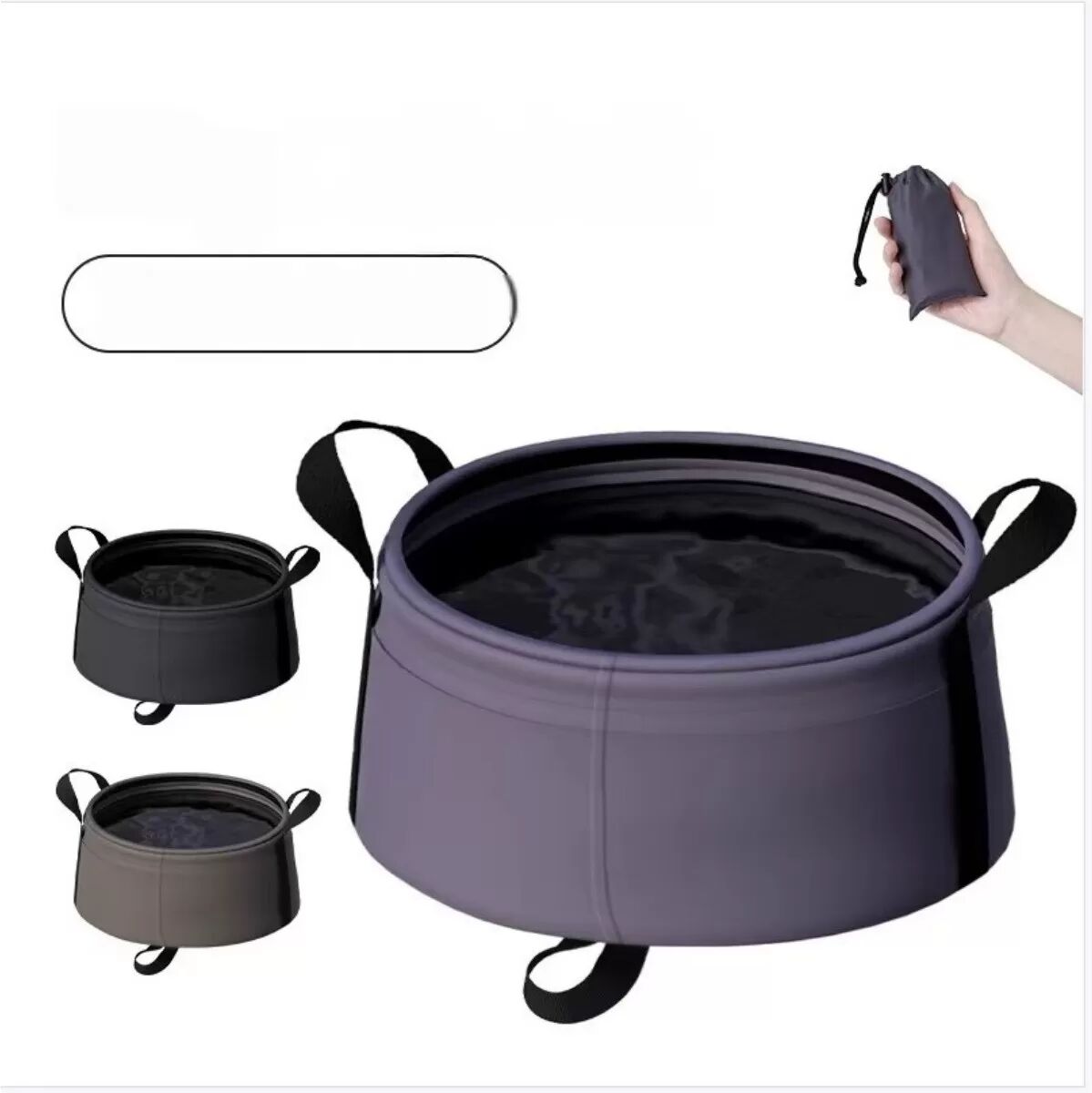 INF Tragbare Faltbare Reisewaschtasche - Leichte Outdoor-Wäschewanne Blau