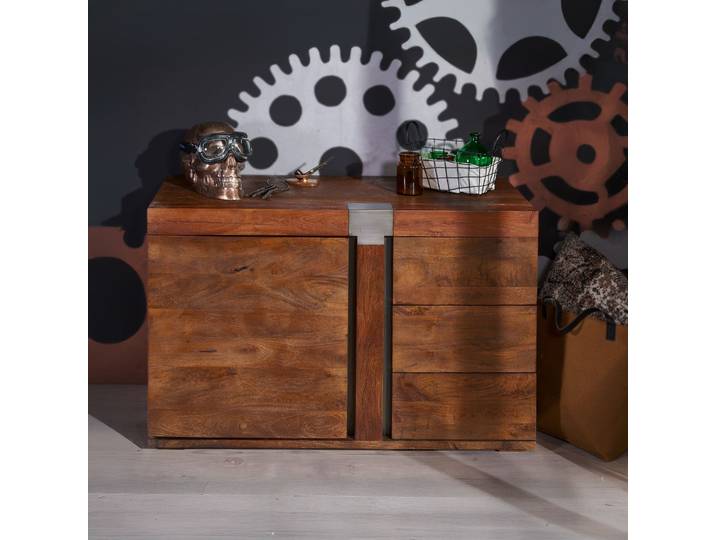Sideboard Mango 115x45x75 braun lackiert Amsterdam #09
