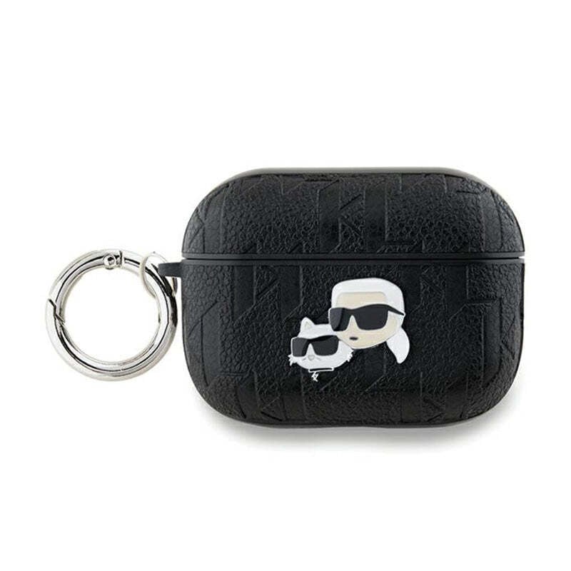 Karl Lagerfeld Etui Monogram Karl & Choupette Head voor AirPods Pro 2 - Zwart