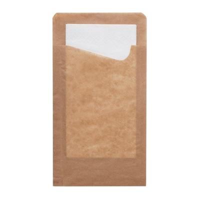 350x DUNI Snack Sacchetto mit weißer 2-lg. Serviette 113 x 210 mm Braun