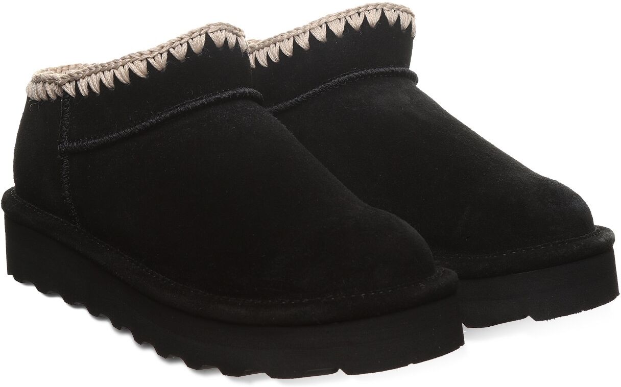 Winterboots BEARPAW "Lyanna Platform", Damen, Gr. 40, schwarz, Veloursleder, Schuhe Winterboots, Plateauboots, Schlupfstiefel mit Plateausohle