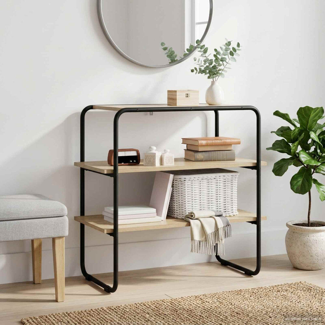 Rio Console Table Sonoma Oak/Sonoma Oak / Black 75cm H x 80cm W x 41cm D
