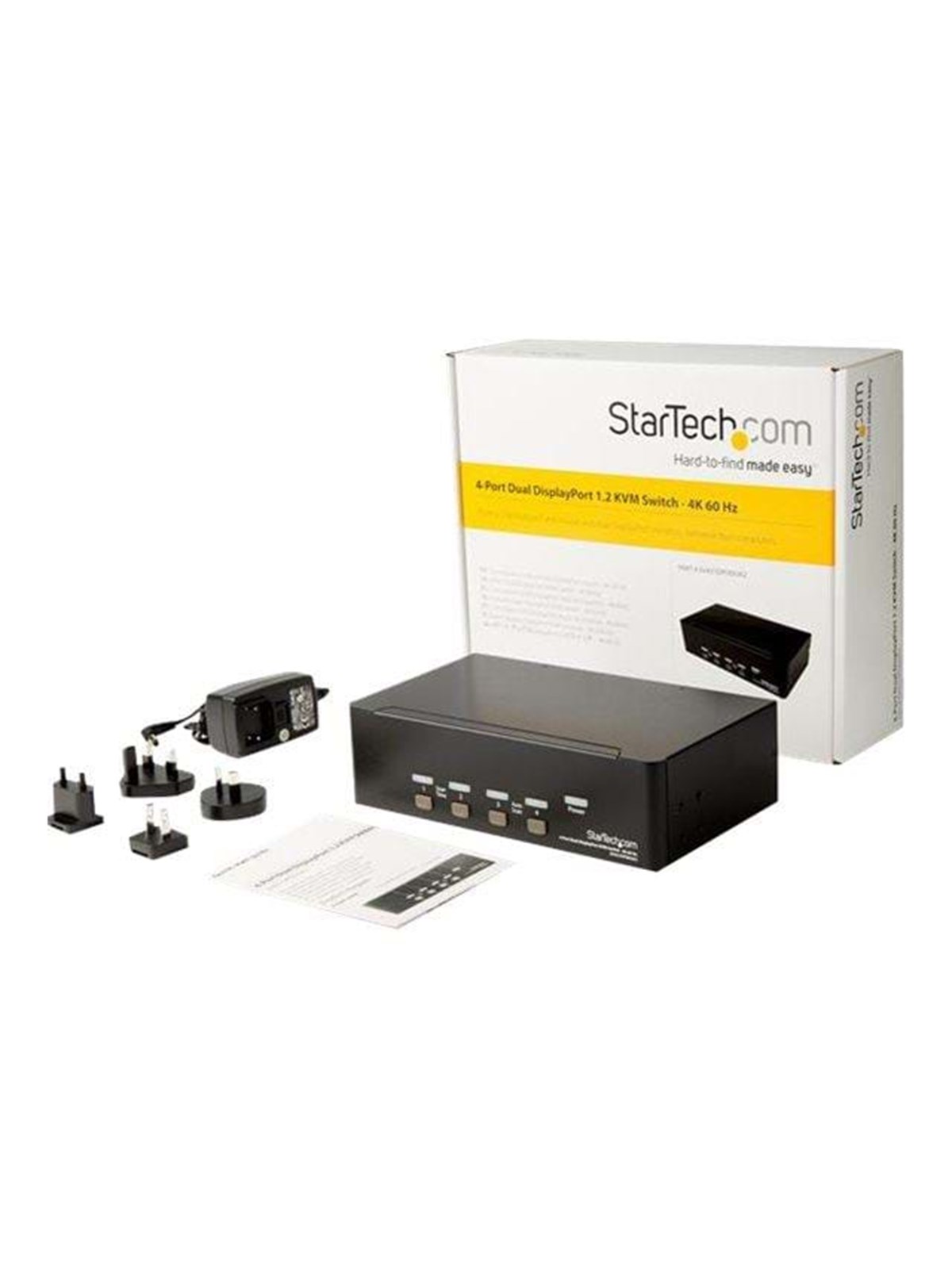 StarTech.com Port Dual DisplayPort KVM Switch - DP KVM Switch - 4K (60Hz) - KVM / audio / USB switch - 4 porte - monterbar på stativ