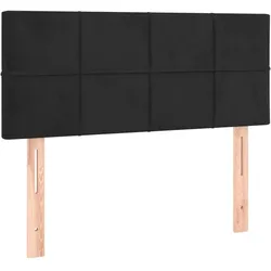 Décoshop26 - Kopfteil Schlafzimmeraccessoire Möbelstück 90 x 5 x 78/88 cm schwarzer Samtstoff TDL0202070