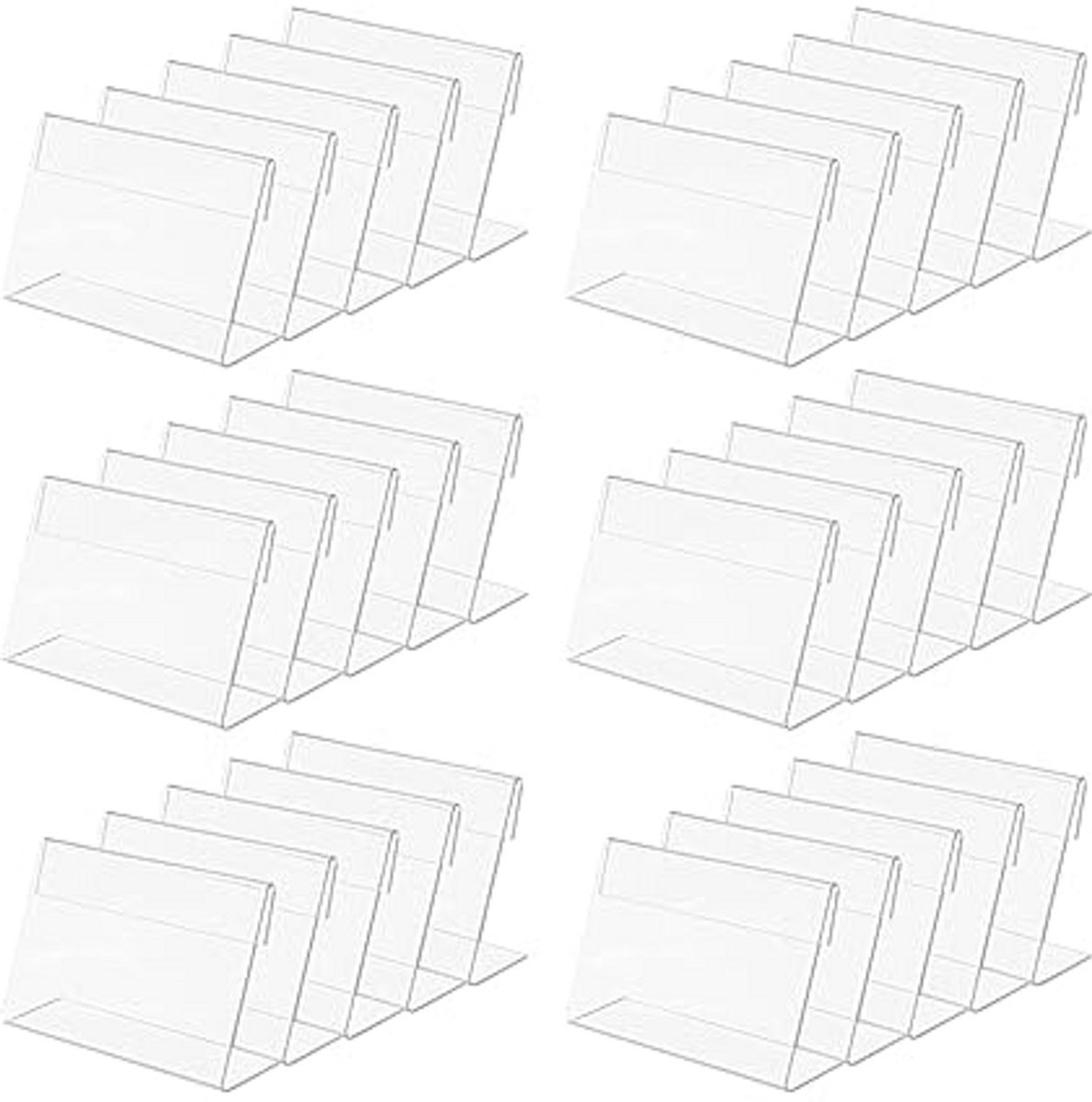 Set van 30 L-vormige acryl labelhouders voor kantoor, school, winkel of restaurant
