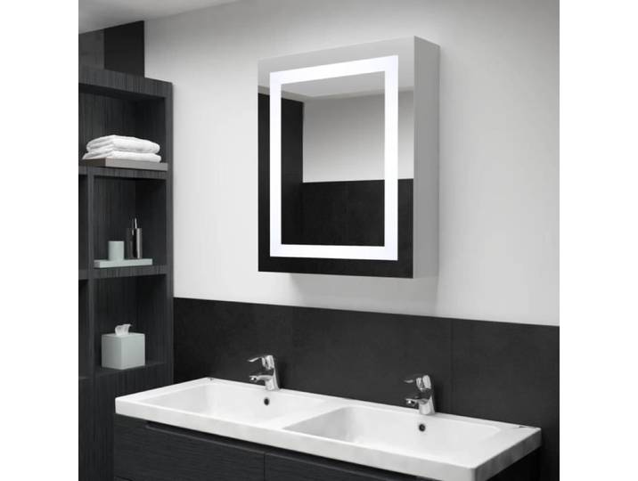 Armoire de salle de bain à miroir LED - OVONNI - JILL - Elégance - Chic - Blanc