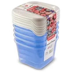 Curver Fresh & Freeze 5er Set Gefrierdosen 0,45L Tiefkühldosen Mikrowelle