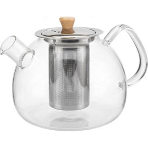 Clidor Tee-Kanne Glas, mit Edelstahl-Sieb, transparent, 1,5 l
