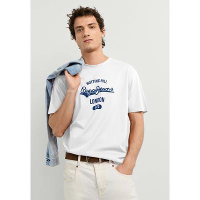 Print-Shirt PEPE JEANS "print t-shirt JIMMY TEE", Herren, Gr. XL, weiß, 100% Baumwolle, Shirts