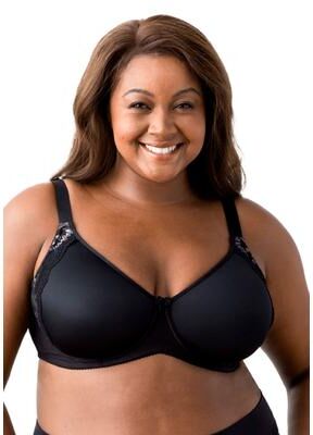 Plus Size Women's Fancy Smooth Curves Underwire Bra 2911 by Elila in Black (Size 34 H)