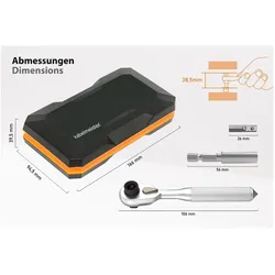 Varia, Ratsche, Ratschenset, 42-Teile, u.a. 30x Bits und 9x Steckschlüssel