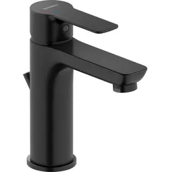 Duravit D-Code Waschtischarmatur M DC1023001046 FreshStart, MinusFlow, mit Zugstange, Schwarz Matt