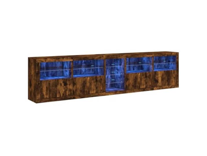 vidaXL Sideboard mit LED-Leuchten Räuchereiche 283x37x67 cm