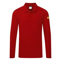 ESD Antistatik Poloshirt langarm "AS23" - M - Rot