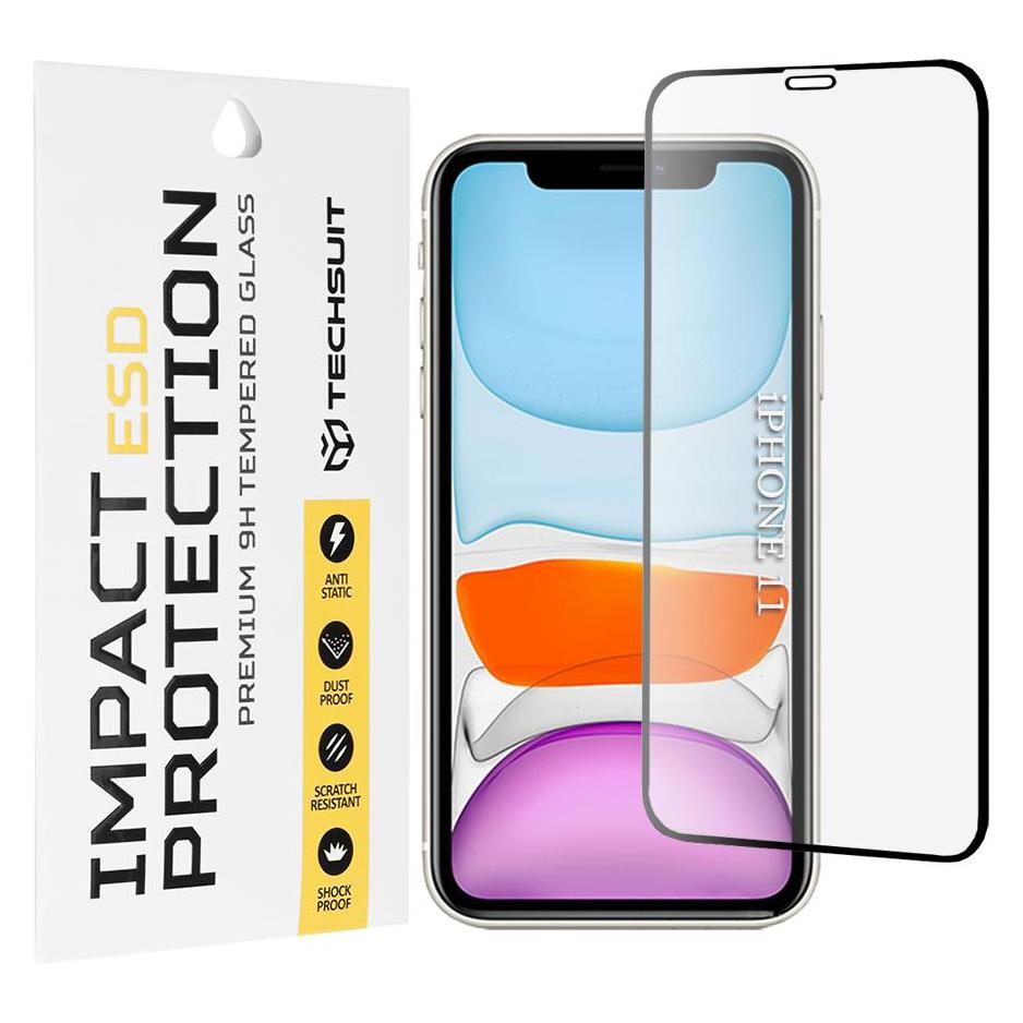 Techsuit - ESD Glass - iPhone 11 - Black (Apple iPhone 11, Apple iPhone XR) (60230397)