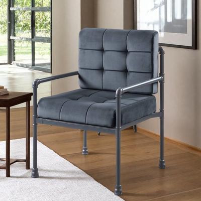 "27.5"" Fabric Cushion Back Accent Chair with Memory Foam Cushions and Water Pipe Style Design and Industrial Design"