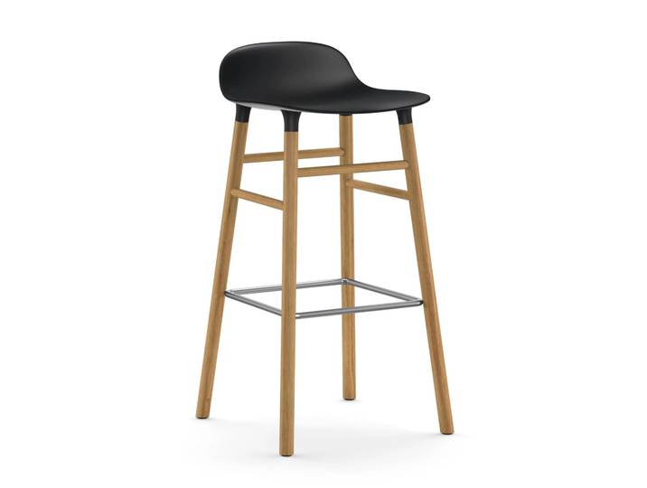 Normann Copenhagen Form Barstuhl Eichen-Beine 75cm Schwarz