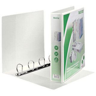 LEITZ 4 Präsentationsringbücher 4-Ringe weiß 6,3 cm DIN A4