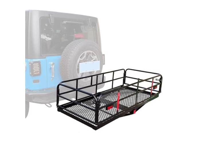 Hochleistungs-Lastenträger für die Anhängerkupplung, 230 kg/507 lbs zusammenklappbarer Gepäckträger, hinterer Gepäckkorb passend für 5 cm/2 Zoll Empfänger für SUV-Pickup-Truck
