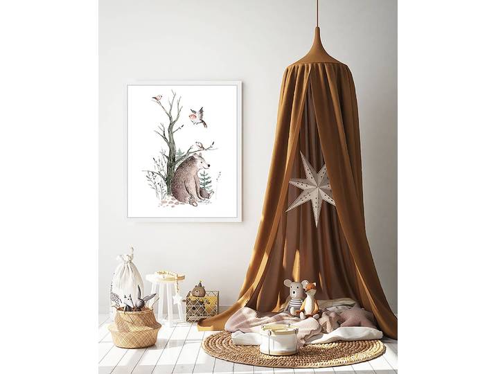 Tableau déco Scandinavian Bear 53 x 63cm Multicolore