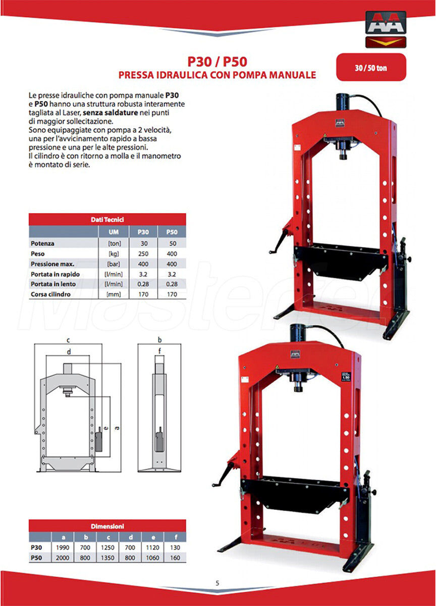AXA P30 Pressa manuale idraulica 30 ton