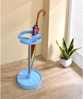 InRoom Designs Freestanding Umbrella Stand with Circular Drip Tray, Multi-Slot Umbrella Holder and Compact Space-Saving Design