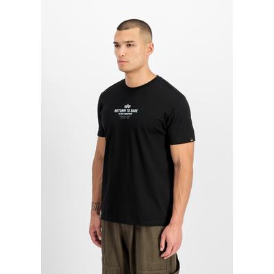 T-Shirt ALPHA INDUSTRIES "Return To Base T-Shirt", Herren, Gr. XXL, schwarz, Obermaterial: 100% Baumwolle, Shirts T-Shirt