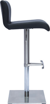 Miliboo Design-Barhocker höhenverstellbar schwarz gebürsteter Edelstahl SHEINA
