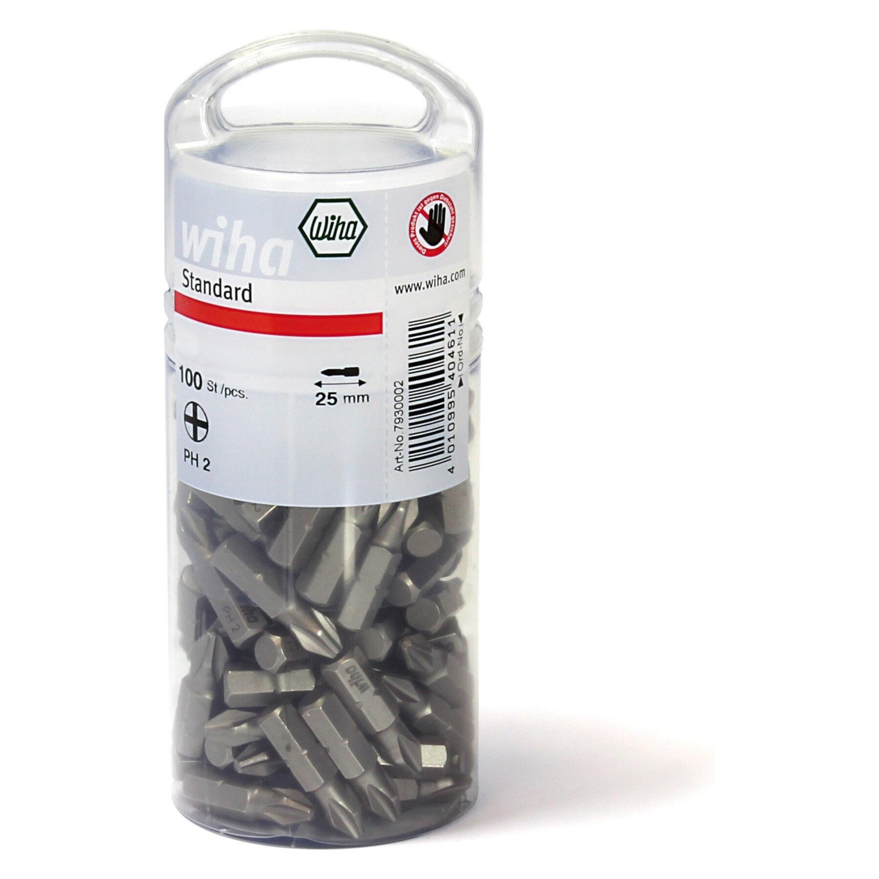 Wiha Bit Set Standard 25 mm TORX (T20) 100-tlg. 1/4" in Grosspackung (40463) (WH40463)