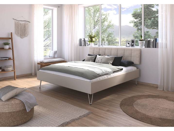 Bettgestell Mavi - Cord 180 x 200cm Cord Beige/Kaschmir