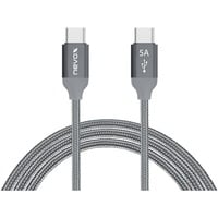 USB 2.0 Kabel, USB-C Stecker > USB-C Stecker grau, 2 Meter, PD, Laden mit bis zu 100 Watt