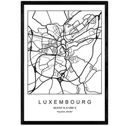 POSTER Luxemburg Skandinavischen Stil A3 Rahmenlos