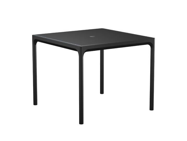 Houe FOUR Aluminum Tisch, 90x90 cm Tischplatte: Black. Gestell: