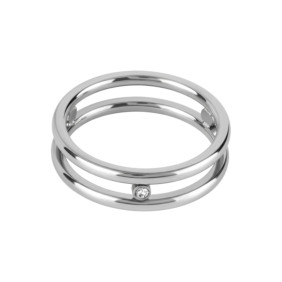Jacques Lemans Ring Edelstahl mit Zirkonia