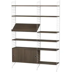 Funktionales Standregal mit Schrank Weiß Beige