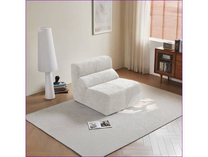 Sofa Individuel - Velours Regentropfen Luxe Ergonomique - Blanc