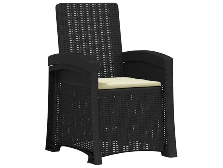 ZQQLVOO Liegesessel Garten Rattan-Optik Anthrazit Creme PP 3-fach verstellbare Rückenlehne, Wetterbeständig, Stabil, Für Terrasse Balkon