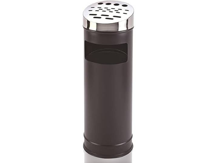 Aschenbecher Edelstahlboden Moderner stehender Metall-Mülleimer Zigarettenständer Aschenbecher for Terrasse, Außenbereich, Hotel(Black)