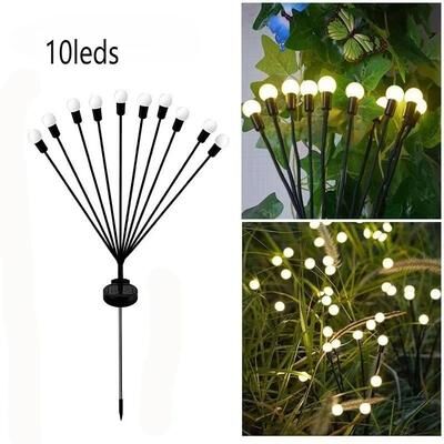 Uplift Essentials Solar Powered Swaying Firefly Garden Lights 10leds