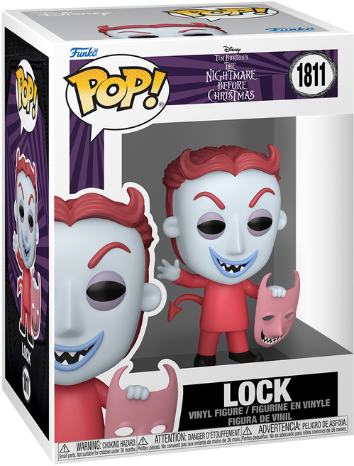 Funko Pop! Disney The Nightmare Before Christmas Lock Vinyl Figure #1811, Red, 9.7 cm, Official Disney Tim Burton Collectible