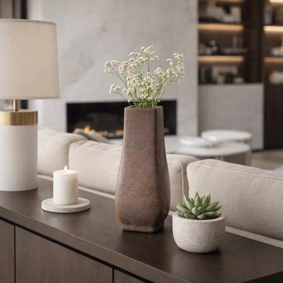Sagebrook Home Decorative Vase - Brown/Red Ceramic Modern Flared