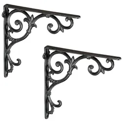 Relaxdays 6 x Regalwinkel antik schwarz Schwarz