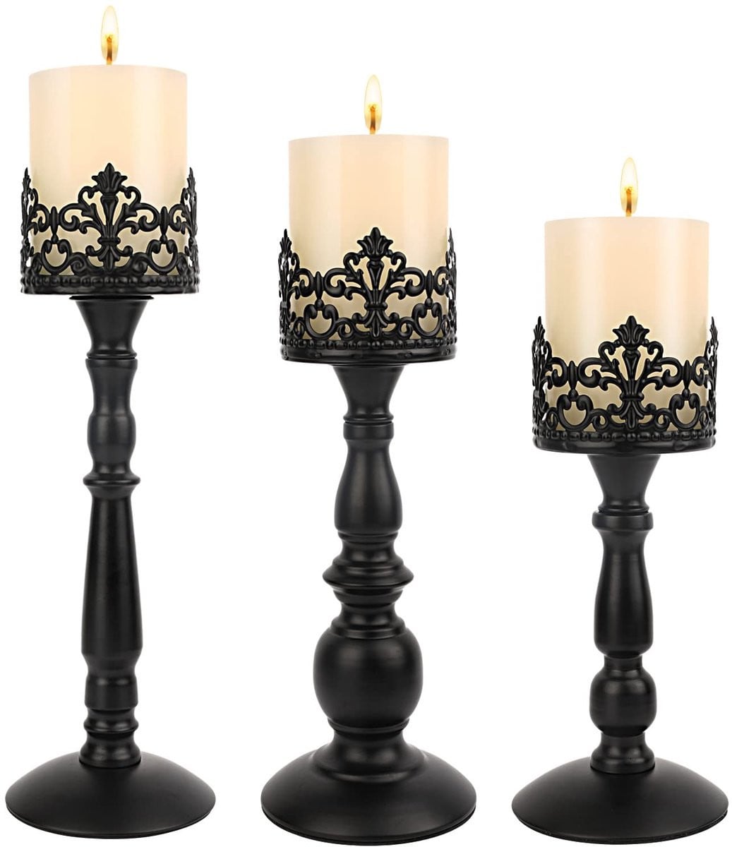 Vintage Kaarsenhouder Set van 3 voor Elegante Tafelsetting